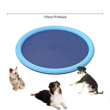 Dog Sprinkler Splash Pad Non Slip Pet Swimming Pool Foldable Outdoor Water Play Mat for Dog Cats Summer Outdoor Cooling Bath Tub