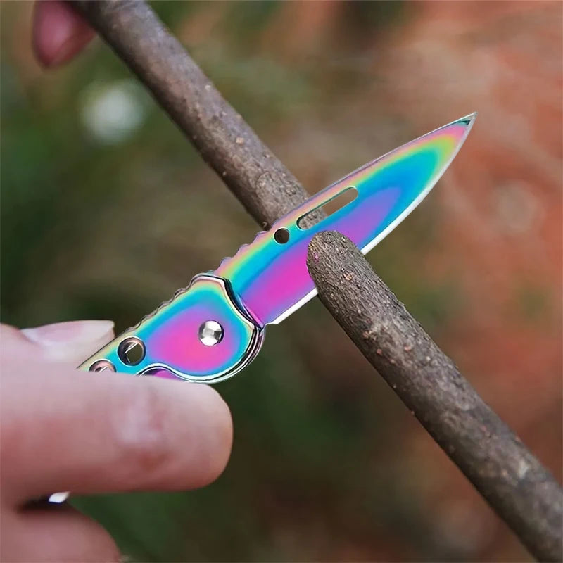 Folding Stainless Steel Fruit Knife - Non-Slip Outdoor Pocket Knife