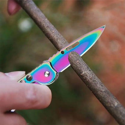 Folding Stainless Steel Fruit Knife - Non-Slip Outdoor Pocket Knife