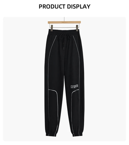 DRUR Womens Running Pants Loose Lightweight High Waist Summer Sports Trousers Gym Workout Joggers Yoga Sweatpants Fitness Wear