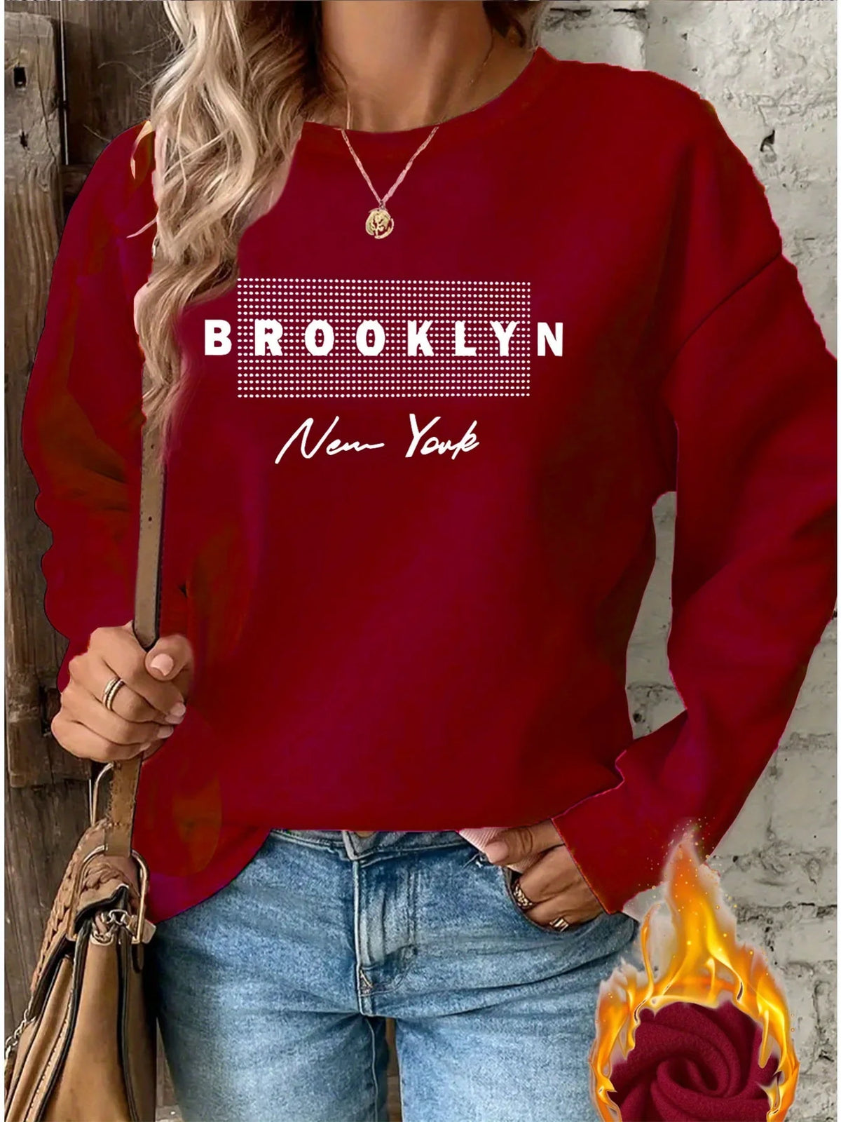 Women's Casual Heart Print Pullover Sweatshirt Geometric Design Long Sleeve Round Neck Machine Washable Regular Fit for Autum