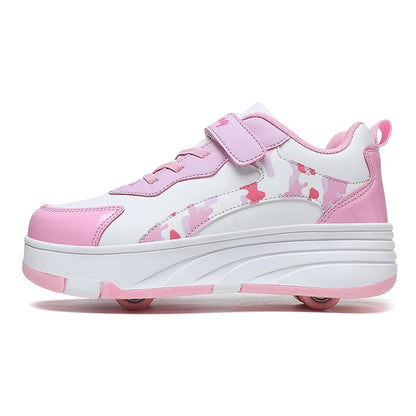 Children Roller Skates New Comfortable Four-Wheel Shoes Dual Purpose Unisex Fashion Sports Rollerblade Shoes for Kids