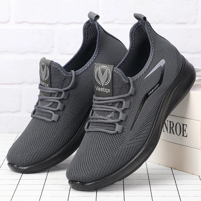 Men's Solid Lace-Up Casual Shoes, Lightweight Outdoor Sports Shoes for Men's Fashionable Solid Casual Shoes Suitable for Leisure Walking Enthusiasts - Ideal for Lightweight, Breathable and Non-Slip, Suitable for Leisur