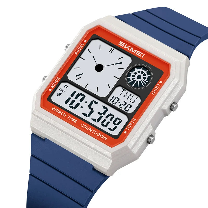 Military Sports Watch - Analog Digital Display Men’s Waterproof Swimming Wristwatch