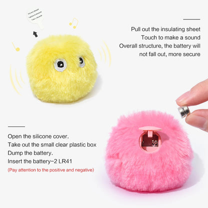 1/3Pcs Interactive Ball Smart Cat Dog Toys Plush Electric Catnip Training Toy Kitten Touch Sounding Pet Product Squeak Toy Ball