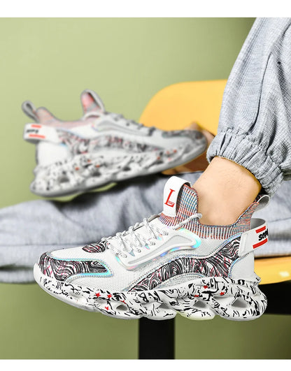Men Casual Sneakers - Luxury Breathable Trainers Slip-On Running Shoes