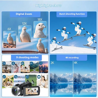 4K Video Camera Ultra HD Digital Camcorder | 80MP Photo Camera With Night Vision