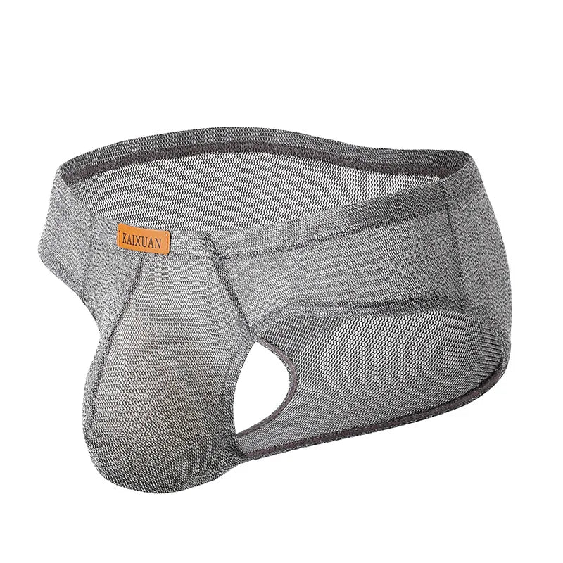 Men's Ice Silk Mesh Boxer Briefs Ultra-thin Breathable Cool Quick Dry Underwear Soft Comfortable Panties for Summer Daily Wear