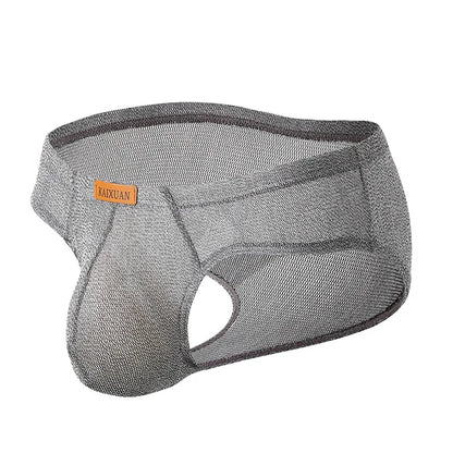 Men's Ice Silk Mesh Boxer Briefs Ultra-thin Breathable Cool Quick Dry Underwear Soft Comfortable Panties for Summer Daily Wear