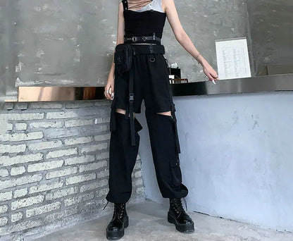 Women Y2K Streetwear Cargo Pants Vintage Fashion High Waist Baggy Trousers Female Loose Sweatpants Wide Leg Joggers Trousers