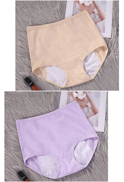 3pcs Girl Menstrual Panties Women's Physiological Briefs Ladies Period Leak Proof Panty High Waist Cotton Underwear
