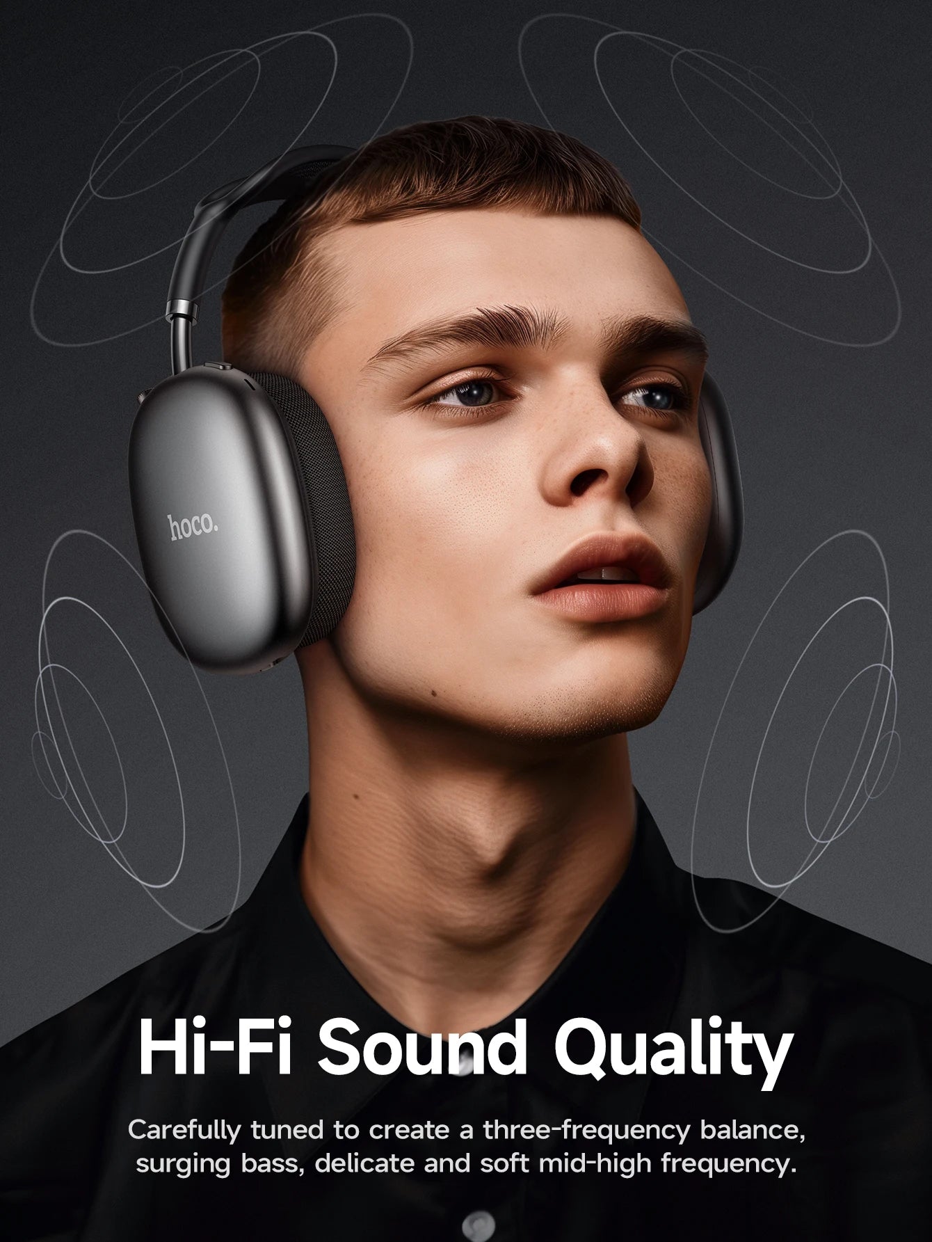 HOCO W55 Plus ANC Noise Reduction Over-ear Bluetooth 5.4 Headphones Wireless Sport Headset Head mounted For Smart Phone AUX mode