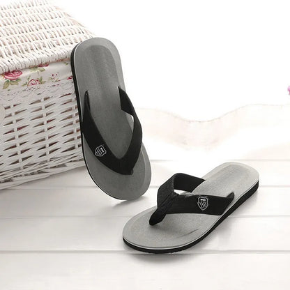 2025 Summer New Men's Flip Flops Indoor Outdoor Beach Sandals Thick Soft Sole Bathroom Slides Shoes Man Non-slip Home Slippers