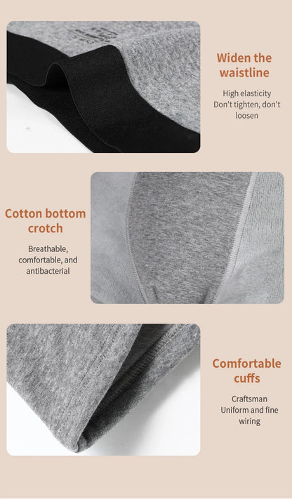 3-Pack of Warm Underwear for Men, Velvet and Thickeneded, Men's Boxer Briefs, Autumn and Winter Cold-Proof Shorts, Boys' Sports