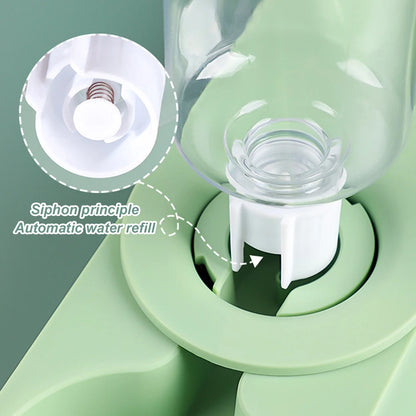 Pet Rabbit Chinchilla Guinea Pig Food Bowl Auto Feeder All-in-One Splice Food Bowl Drinking Fountain Raised Standing Dish Bowl