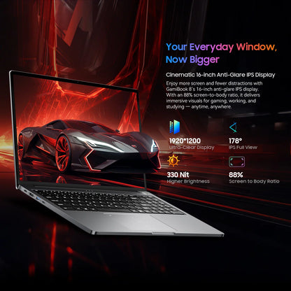 Blackview GamiBook 8 16 Inch Laptop - AMD Ryzen 7, 1920x1200 Display, Fast Charge Battery