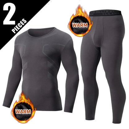 Men's Autumn/Winter Warm Underwear Set Solid Color Multi Color Round Neck Long Sleeve Top Letter Elastic Waist Casual Pants