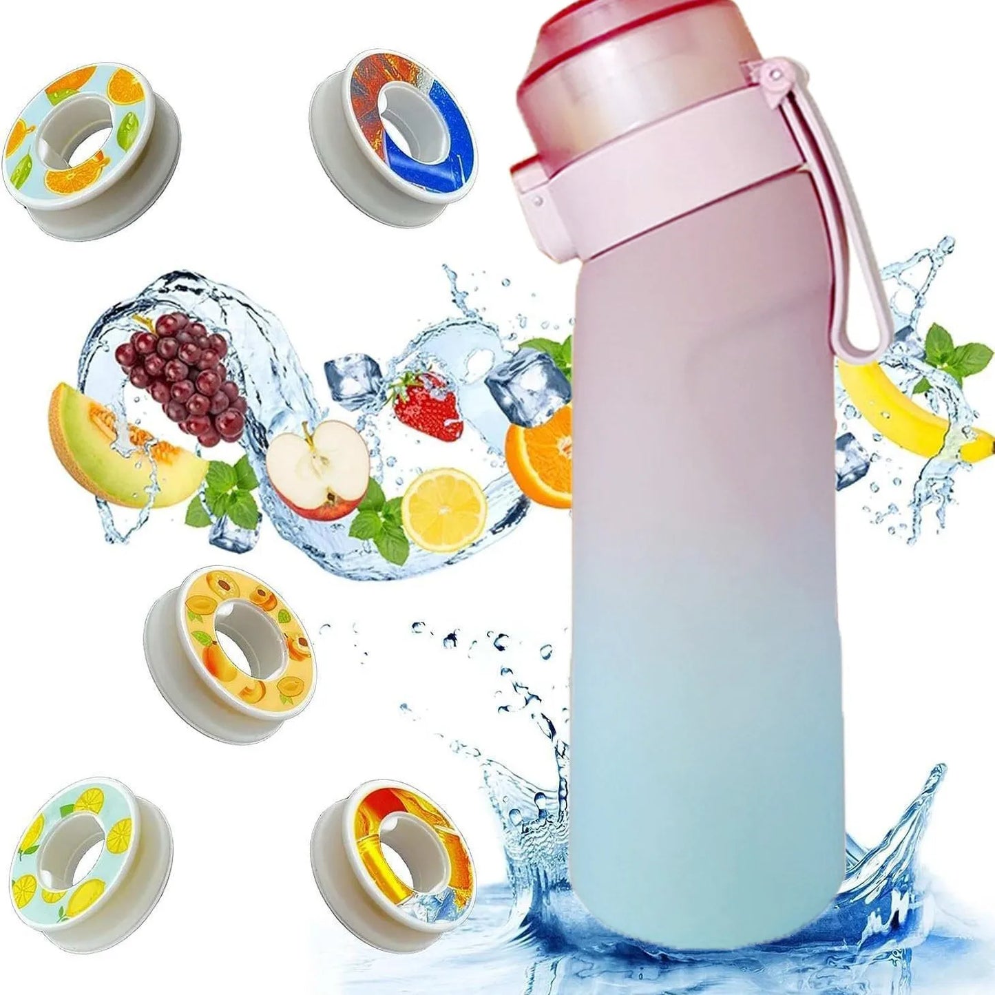Air Flavored Water Bottle Scent Up Water Cup Sports Water Bottle For Outdoor Fitness Fashion Water Cup With Straw Flavor Pods
