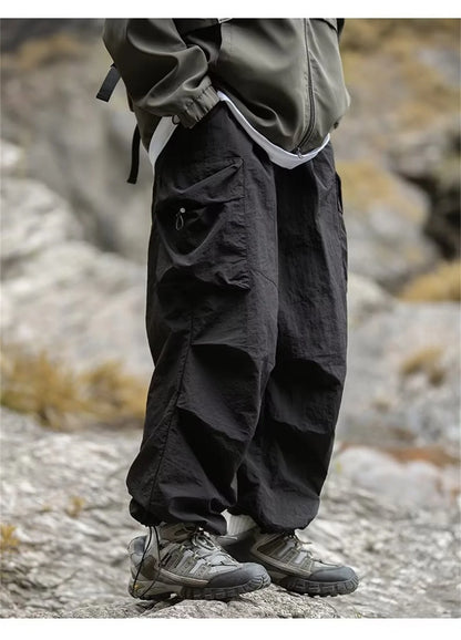 Vintage Baggy Hiking Cargo Pants Men Waterproof Casual Sport Jogging Sping Summer Parachute Pants Outdoor Wide Leg Trousers