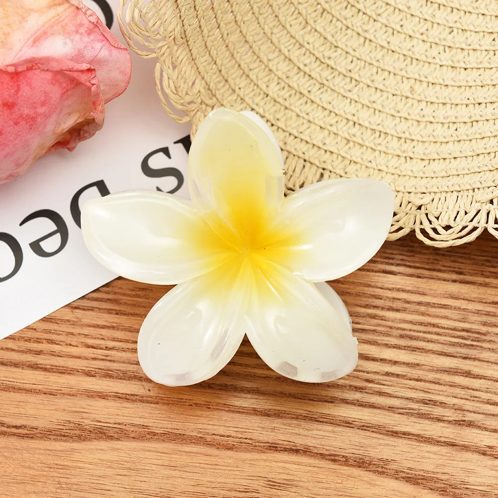 2025 New Vacation Egg Flower Hair Clips Hawaii Beach Claws Bohemian Hairpin for Girls Women Hair Claws