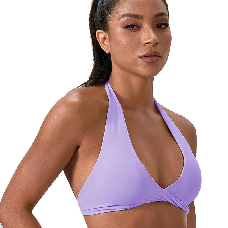 Impact Sport Bra Women High Support Push-Up Halter Workout Tank Top – Custom Logo