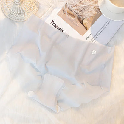 6PCS Women Summer Seamless Thin Underwear Panties Ultra-thin Briefs Ice Silk Ladies High Quality Breathable Underpants Lingerie
