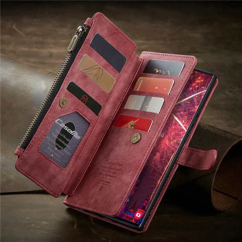 Flip Leather Phone Case For Samsung Galaxy S25 Edge S24 S26 Ultra S23 FE S22 S21 S20 Plus Note20 A16 A56 A17 A37 A57 Wallet Etui