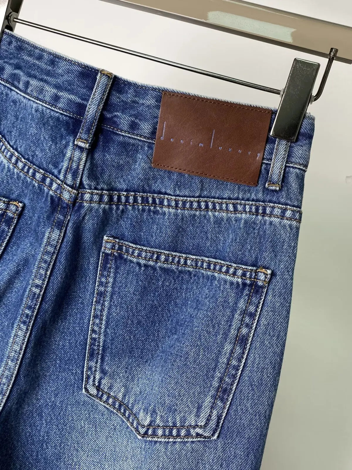Plus Size American Style Women's Jeans Vintage Washed High Waist Irregular Loose Wide Leg Trousers All-match Ladies Denim Pants