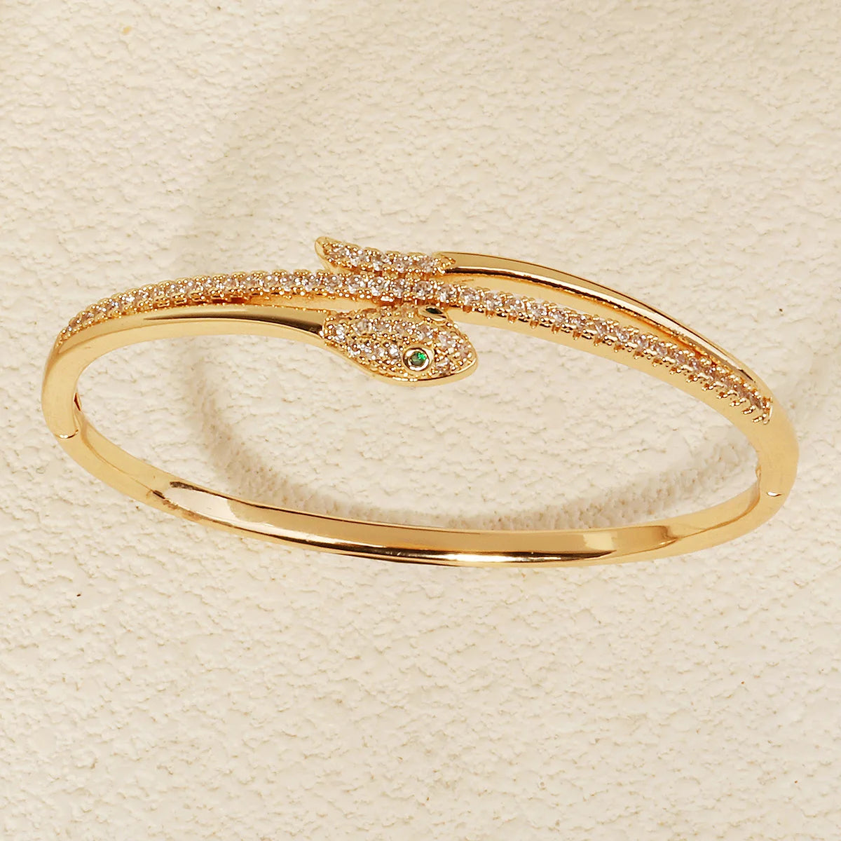 Europe and America Classic Snake Bracelet For Women Stainless Steel Zirconia Nail Bangle Trendy Jewelry Summer