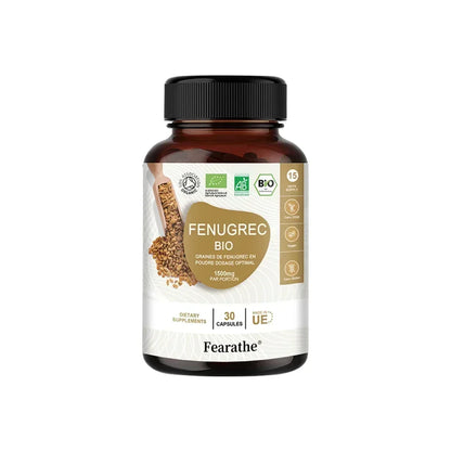 Organic Fenugreek Capsules with Vitamins & Calcium - 100% Vegan Fenugreek Powder Supplement for Women and Men