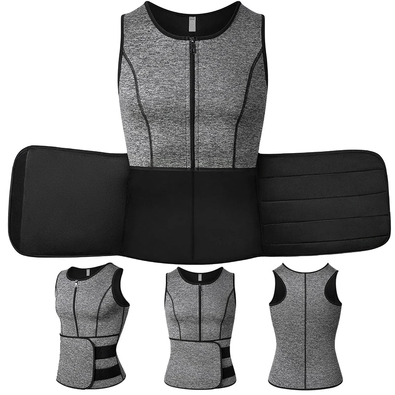 Men Body Shaper Vest – Waist Trainer Shirt | Slimming Compression Undershirt Sauna Sweat Vest