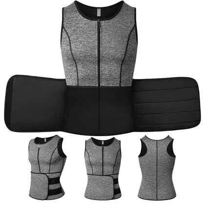 Men Body Shaper Vest – Waist Trainer Shirt | Slimming Compression Undershirt Sauna Sweat Vest