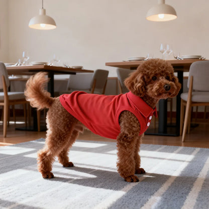 Solid Color Polo Shirt Puppy Thin Breathable T-shirt Cat Vest Bipod Pet Clothing Skin Friendly and Delicate