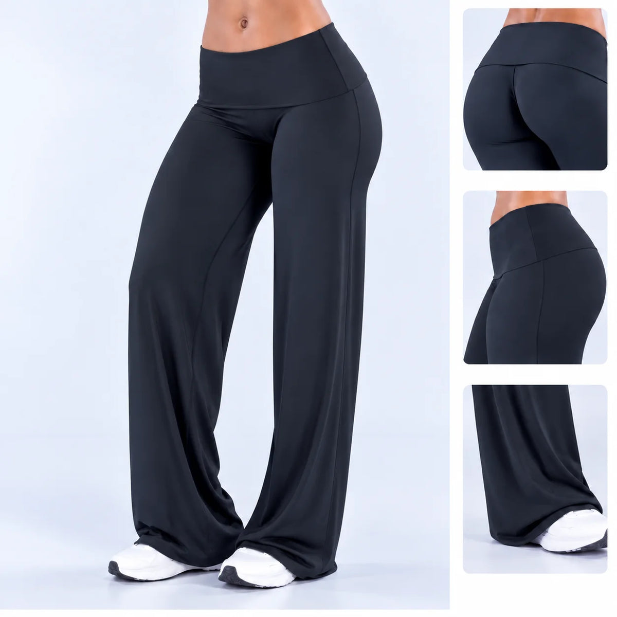 DFXEN LOGO Women’s Wide Leg Yoga Pants High Waist Butt Lift Stretchy Soft Flare Leggings Gym Workout Fitness Casual Sports