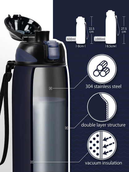 Fjbottle Water Bottle 1L Vacuum Sports Bottle Warm and Cold Drink Stainless Steel Vacuum Flask
