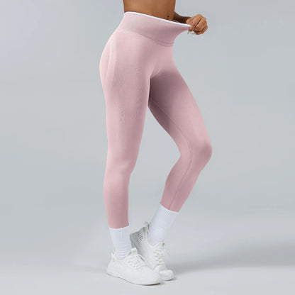 Seamless High Waist Yoga Pants Women Tummy Control Leggings Stretchy Soft Workout Running Leggings Comfortable Gym Sports Tights