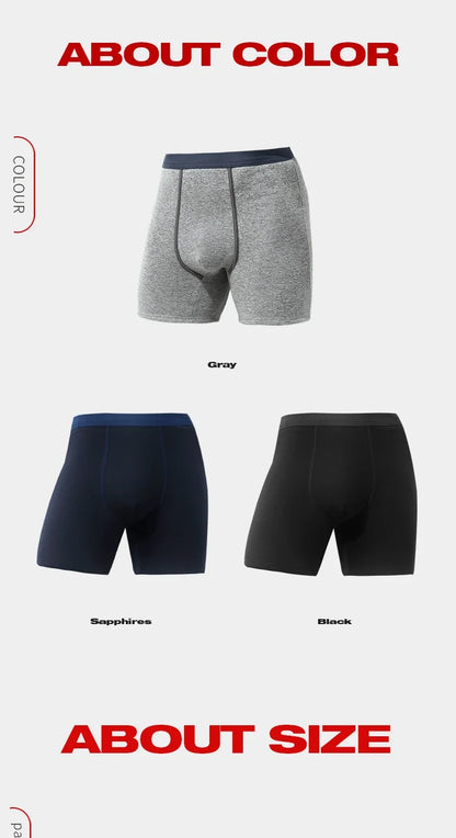 Men's thermal underwear men's fleece thickened anti-wear leg lengthened boxers autumn winter boxer shorts head