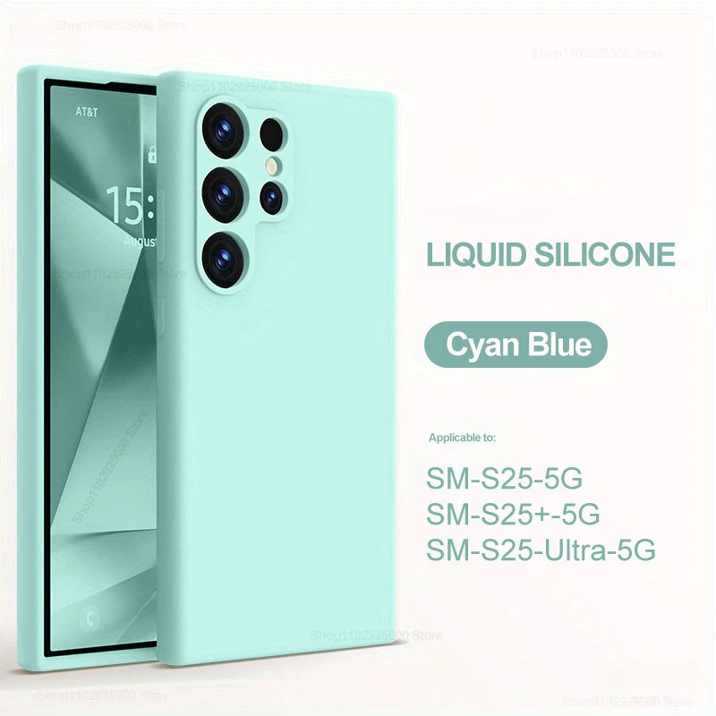 Case For Samsung S26 Ultra Liquid Silicone Case For Samsung Galaxy S26 S25 S24 Ultra Plus Soft Cover For Samsung S23 Ultra Cases