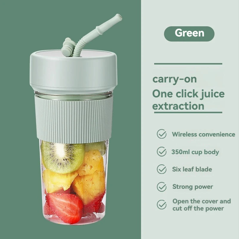 Portable Electric Juicer - Mini Wireless Blender for Smoothies and Juice Extraction