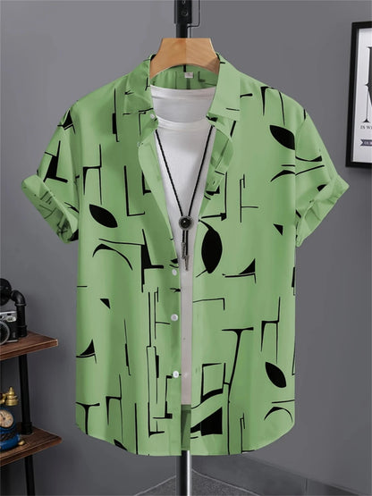 Simple Men's Shirt 3D Printed Retro Fashion Topshort Sleeve Beach Sweatshirt Street Hawaii Short Sleeved Shirt Men's Clothing