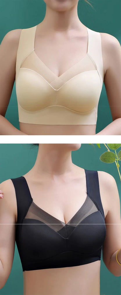 1pcs Women Bras Plus Size Seamless Bra Bralette Backless Ladys Mesh Brassiere Vests Female's Sport Anti-sagging Underwears L-6XL