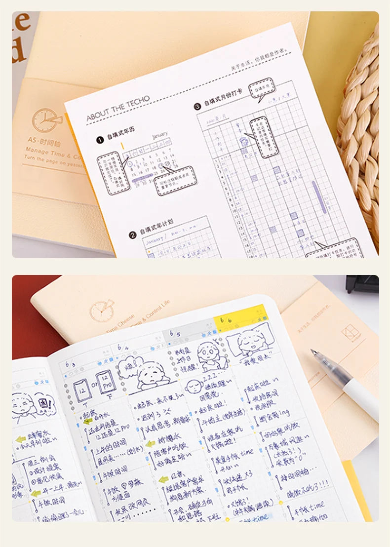 Weekly Planner Notebook - Undated Agenda & Daily Monthly Schedule Book