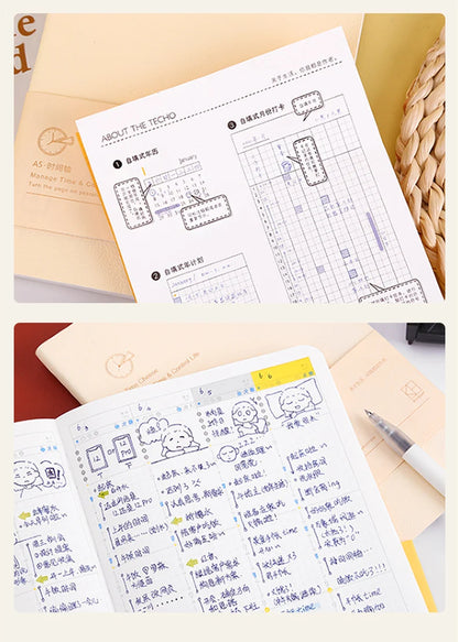 Weekly Planner Notebook - Undated Agenda & Daily Monthly Schedule Book