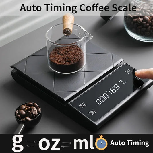 Digital Kitchen Scale - USB Charging Coffee Scale with Timer & LED Display