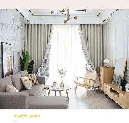 Windproof Winter Curtains - Thick Cotton Thermal Drapes for French Windows | Sound Insulation & Energy Saving