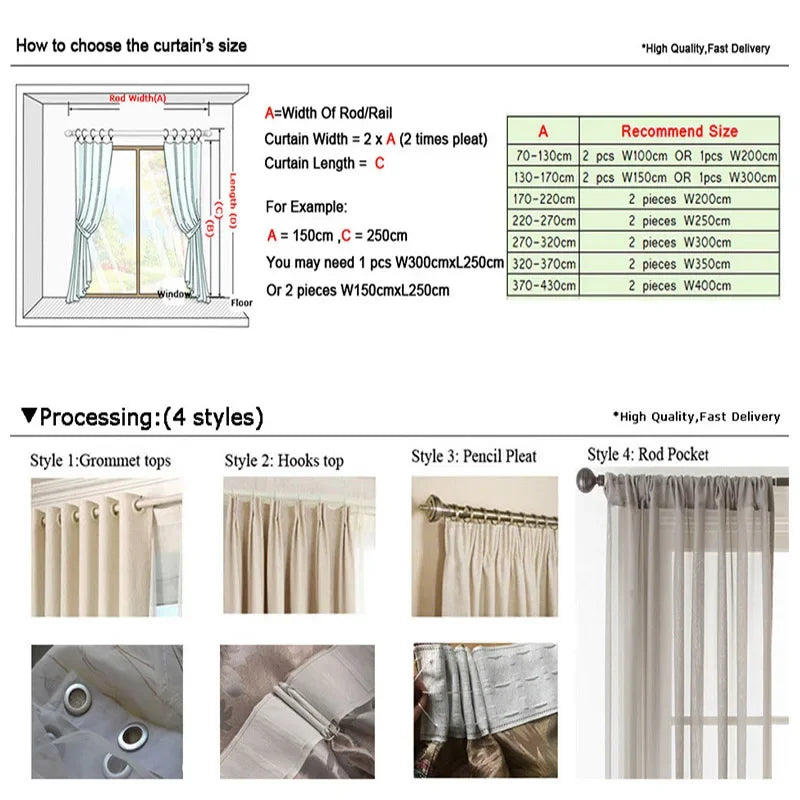 Soundproof Blackout Curtain - Windproof Velvet Fabric Window Drapes for Living Room