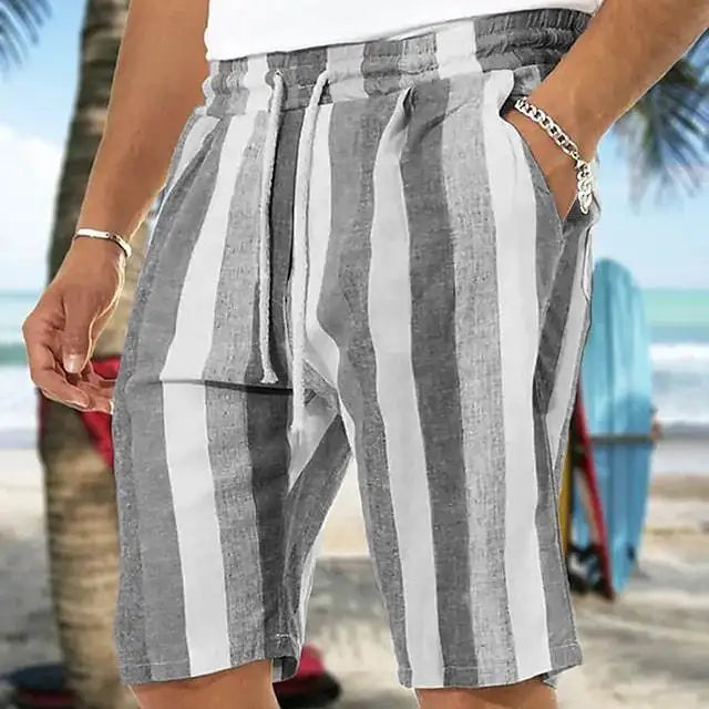 Summer Fashion Striped 3D Print Beach Shorts Swimwear Men's Oversized Surfing Board Pants Holiday Swimsuits Trunks Man Clothing