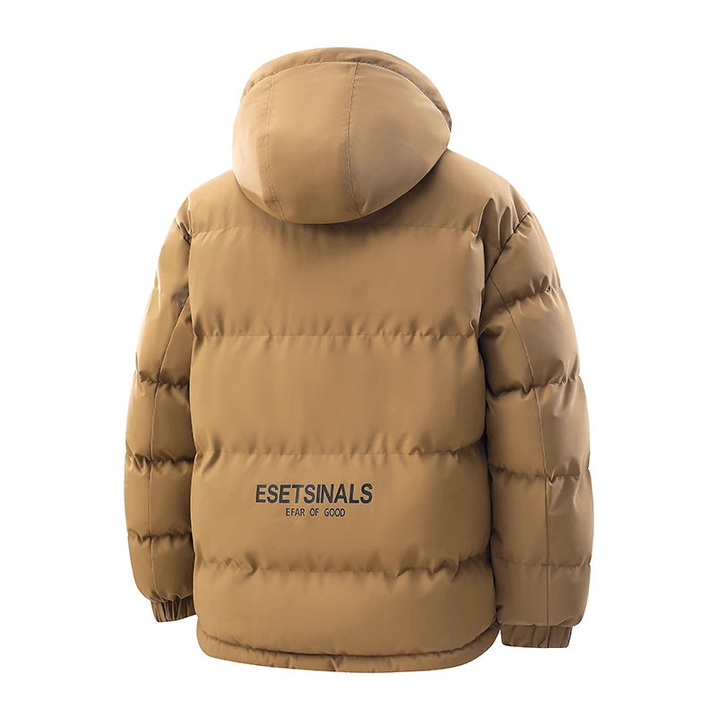 New Windproof Thickening Men Tops Outdoors Loose Versatile Comfort Keep Warm Coats Winter Fashion Casual Solid Hooded Parka Men