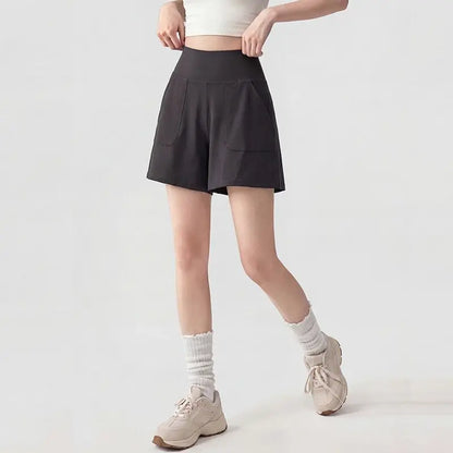 Summer High-waisted Abdominal Tightening Yoga Three-point Pants Casual Running Training Quick-drying Thin Loose Sports Shorts