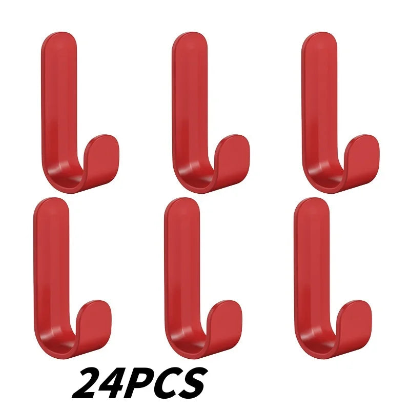 Wall Organizer Hook - 6pcs Multi Hook Hanger for Keys, Towels & Robes | Adhesive, No Punch
